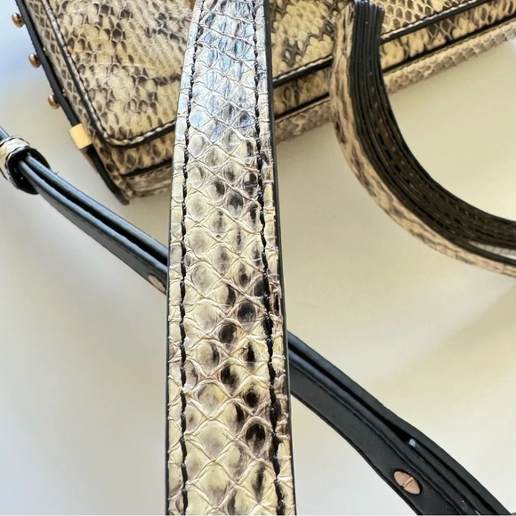 Brian Atwood Cream Snakeskin Leather Crossbody Bag - Picture 5 of 14